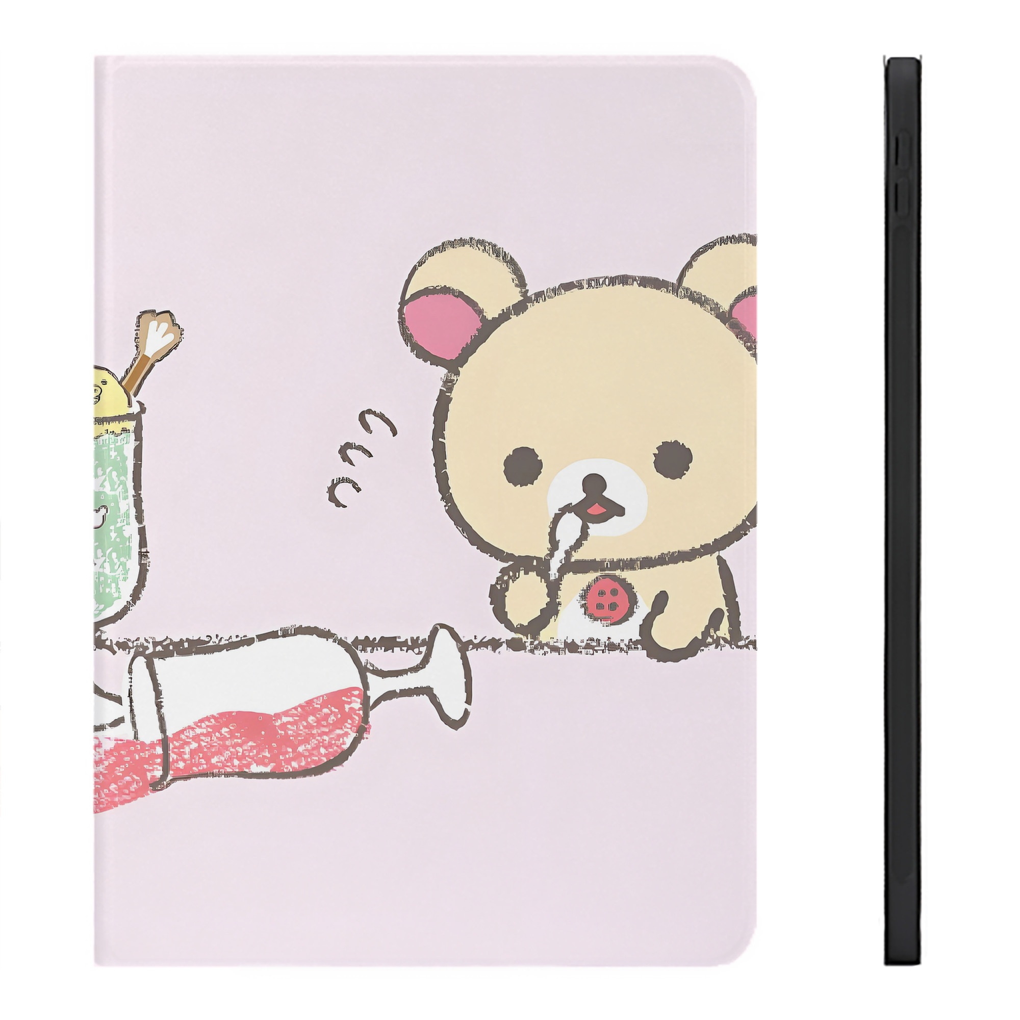 （画像用） リラックマ リラックマ キイロイトリ Rilakkuma Korilakkuma Kiiroitori IPadケース ペンホルダー付き ブックスタイルデザイン